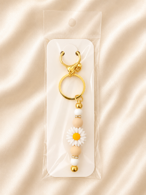 Daisy Charm Handmade Keychain