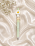 Sage Daisy Beaded Pen