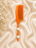 🧡 Orange Marble Beaded Comb – Limited Edition