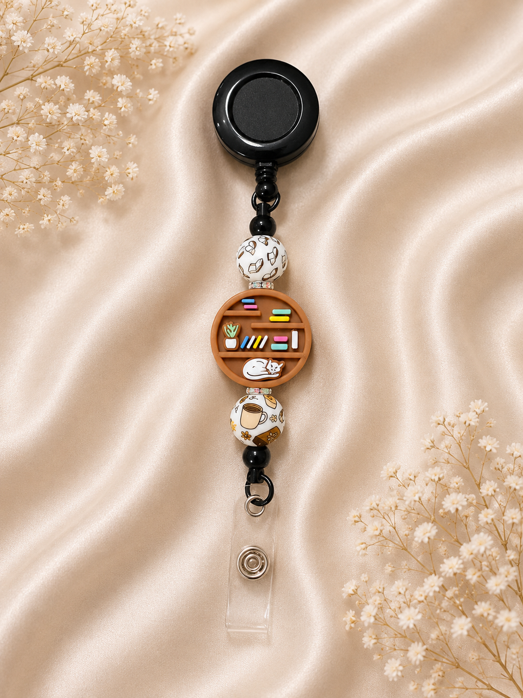📚 Cosy Book Lover Retractable Badge Reel