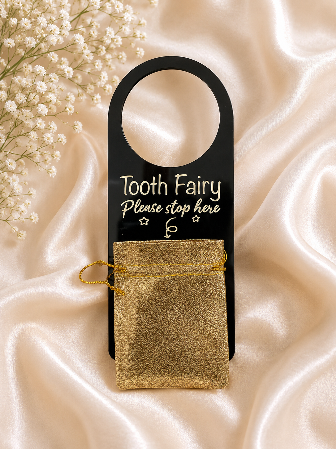 🧚 Tooth Fairy Door Hanger with Gold Pouch