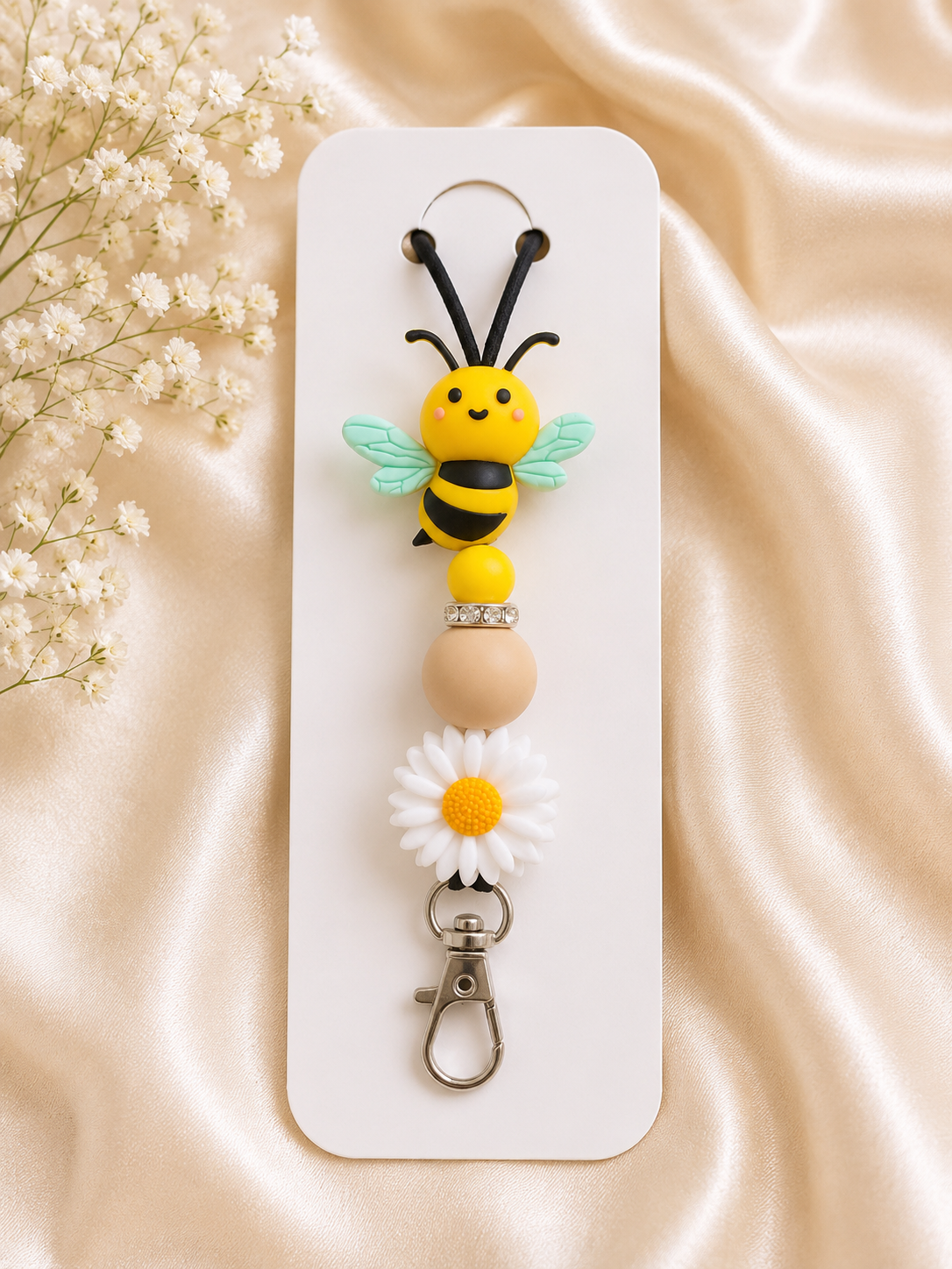🐝 Bee Happy Daisy Lanyard