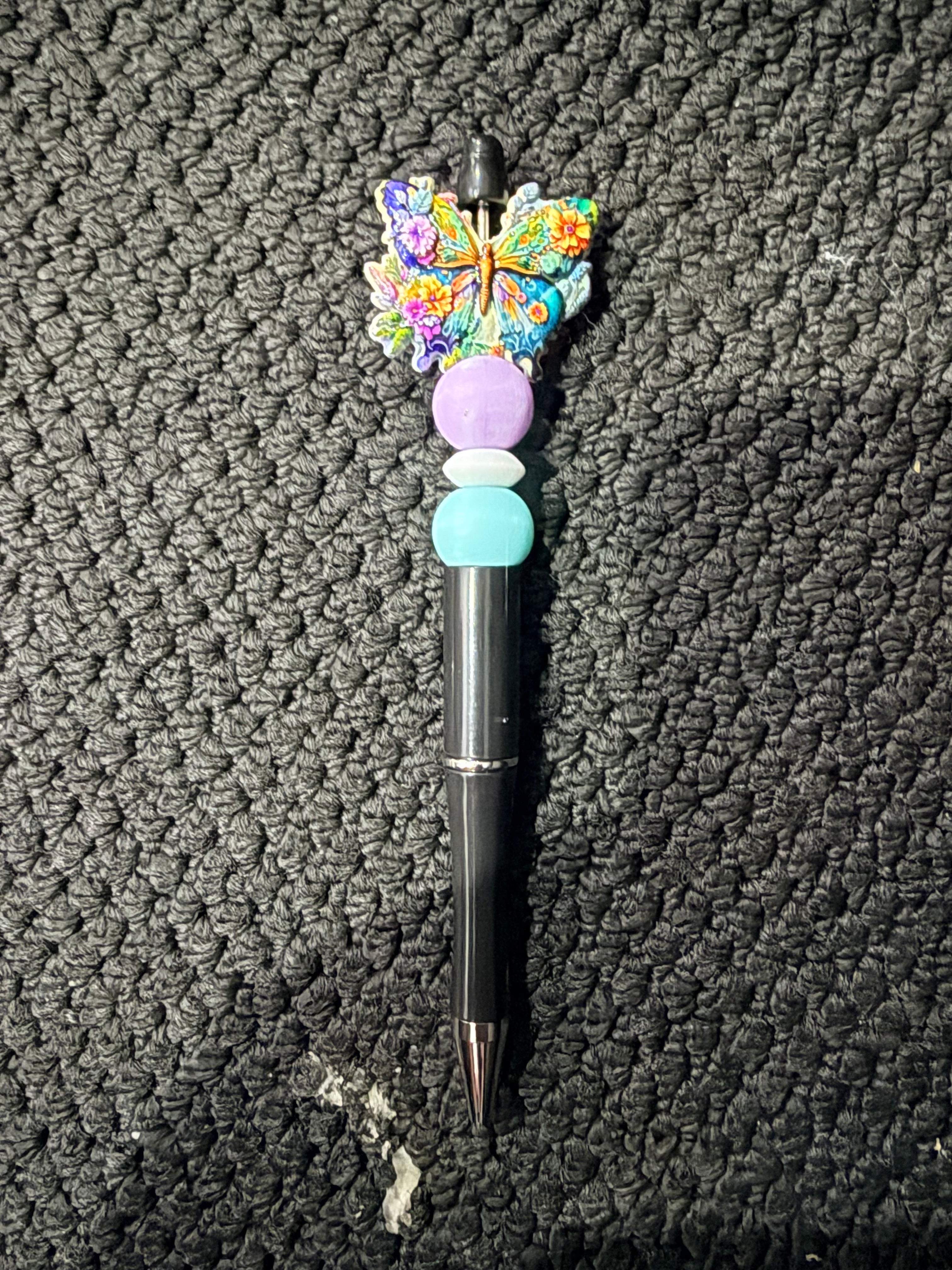 🦋 Floral Butterfly Beaded Pen